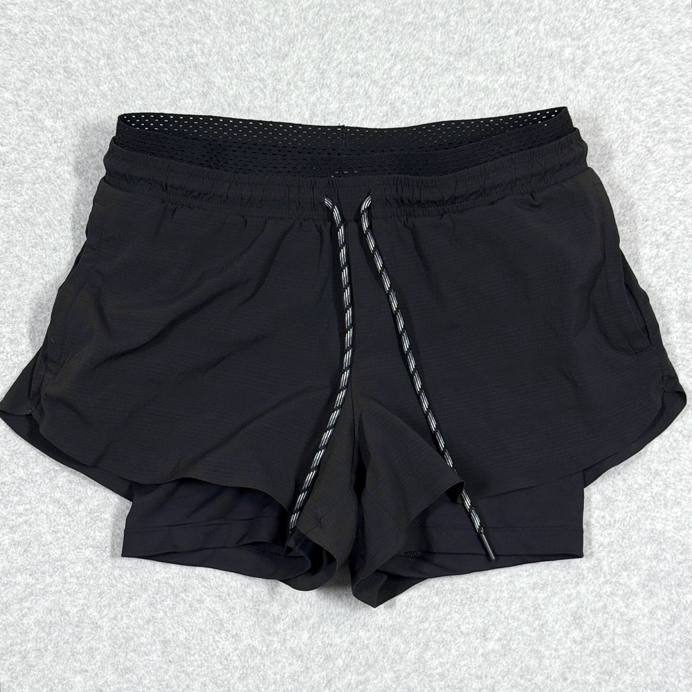 Athleta Shorts Womens 2 Black‎ Crest 2 In 1 Shortie Running Lined Activewear